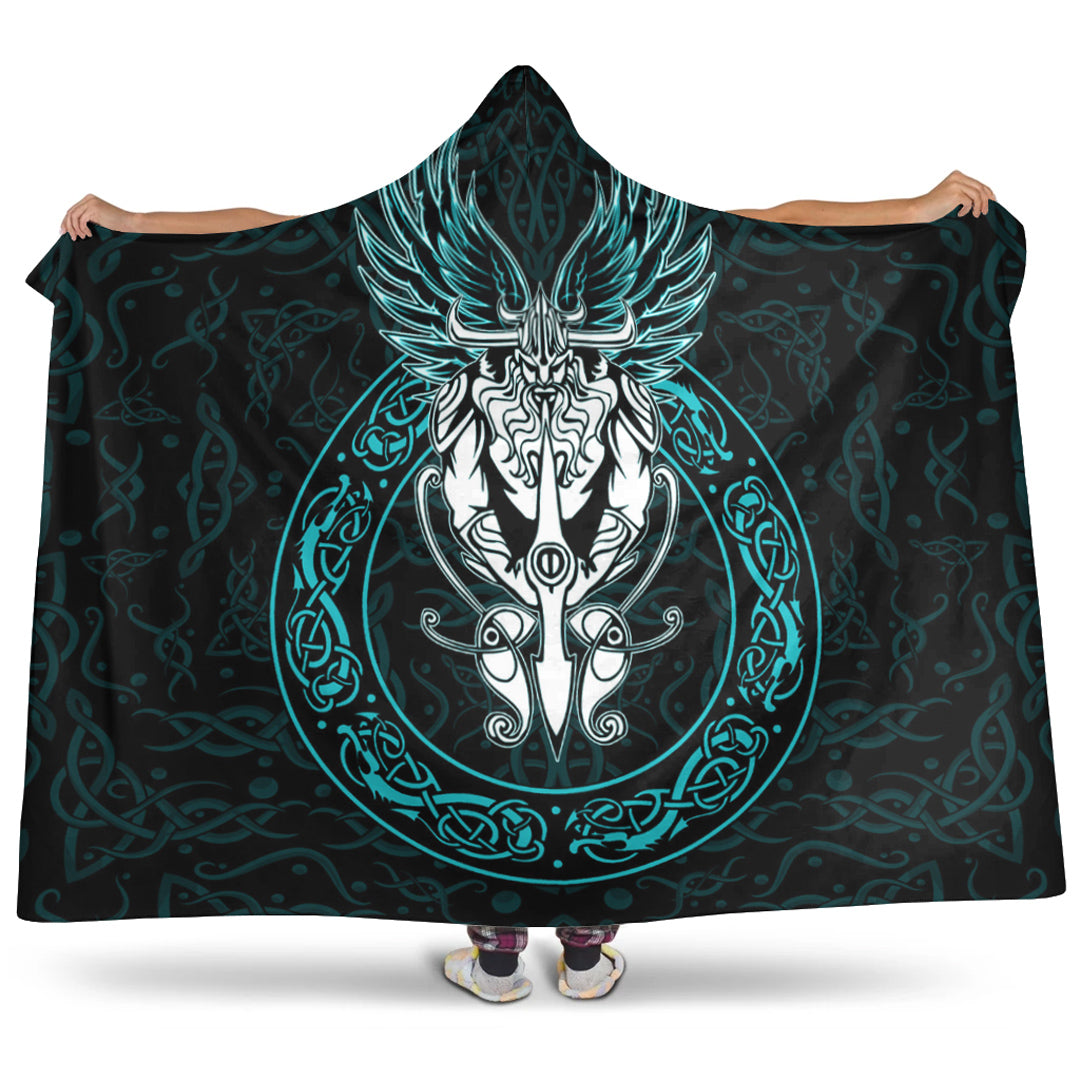 Skull and Raven Viking Hooded Blanket, Hooded Blanket