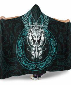 Skull and Raven Viking Hooded Blanket, Hooded Blanket