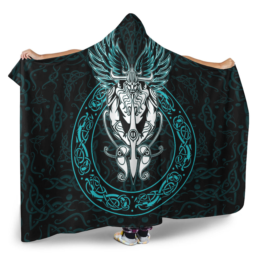 Skull and Raven Viking Hooded Blanket, Hooded Blanket