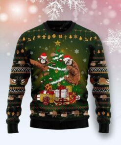 Sloth Christmas Tree Ugly Christmas Sweater, All Over Print Sweatshirt, Ugly Sweater, Christmas Sweaters, Hoodie, Sweater