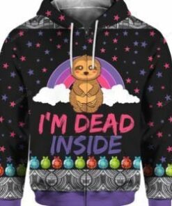 Sloth I?M Dead Inside Ugly Christmas Sweater, All Over Print Sweatshirt, Ugly Sweater, Christmas Sweaters, Hoodie, Sweater
