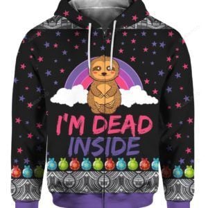 Sloth I?M Dead Inside Ugly Christmas Sweater, All Over Print Sweatshirt, Ugly Sweater, Christmas Sweaters, Hoodie, Sweater