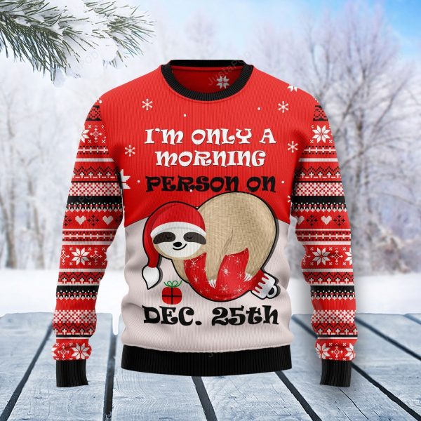 Sloth Morning Ugly Christmas Sweater, Ugly Sweater, Christmas Sweaters, Hoodie, Sweater