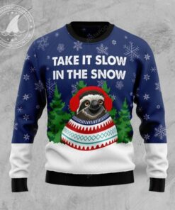 Sloth Take It Slow Ugly Christmas Sweater, Ugly Sweater, Christmas Sweaters, Hoodie, Sweater