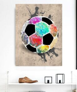 Soccer Ball Art Poster Canvas Wall Art Prints Gift For Football Fans
