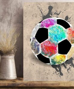 Soccer Ball Art Poster Canvas Wall Art Prints Gift For Football Fans