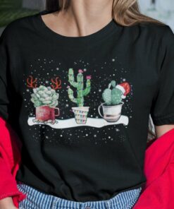 Succulent Shirt Cactus Santa Hat Reindeer