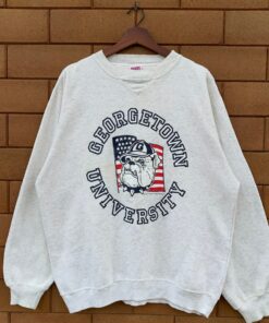 Sweatshirt Crewneck Georgetown University Hoyas Big Logo Pullover Jumper