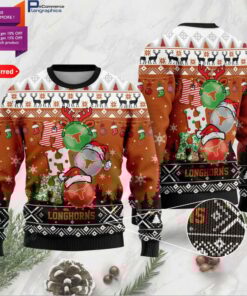 TEXAS LONGHORNS HO HO HO FOR UNISEX UGLY CHRISTMAS SWEATER, ALL OVER PRINT SWEATSHIRT