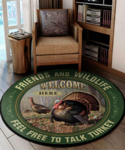 Talking Turkey Hunting Round Rug, Carpet