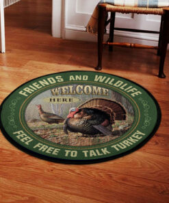 Talking Turkey Hunting Round Rug, Carpet