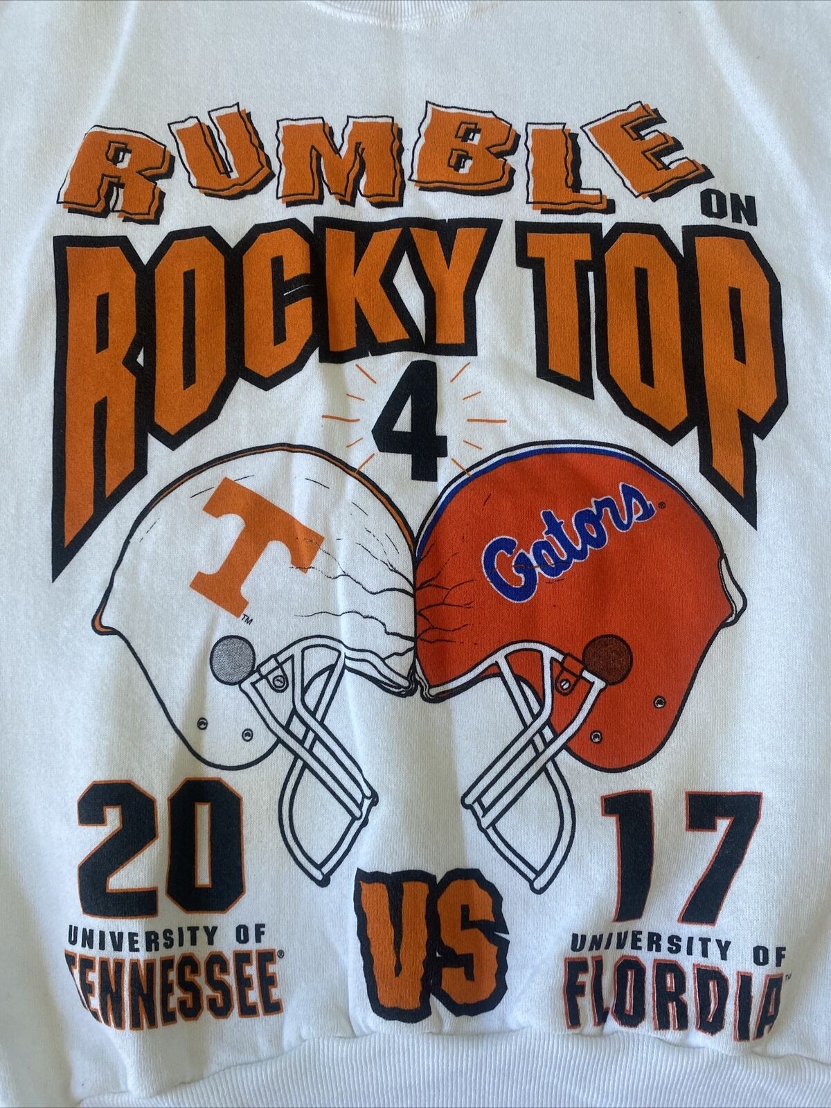 Tennessee Volunteers 1998 Rumble on Rocky Top Sweatshirt TN Vols Vs Florida 20 17 Shirts