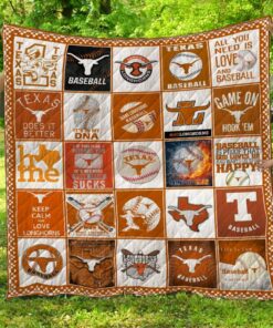 Texas Longhorns 3D Customized T Shirt Quilt Blanket