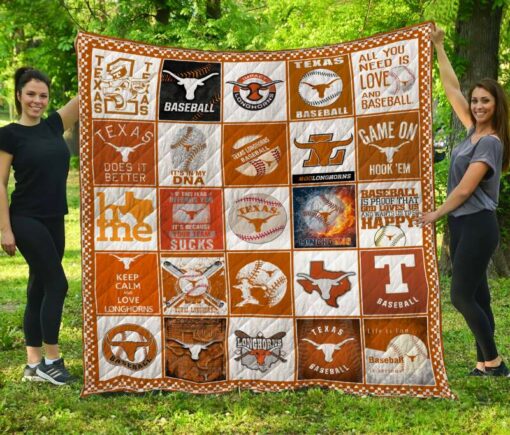 Texas Longhorns 3D Customized T Shirt Quilt Blanket