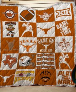 Texas Longhorns University NCAA T Shirt Quilt Blanket