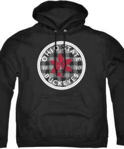 The Ohio State University Official Plaid Badge Unisex Adult Pull-Over Hoodie