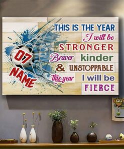 This Year I Will Be Fierce Inspirational Wall Art Poster Canvas Gift for Soccer Player Sports Lover