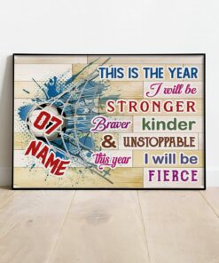 This Year I Will Be Fierce Inspirational Wall Art Poster Canvas Gift for Soccer Player Sports Lover