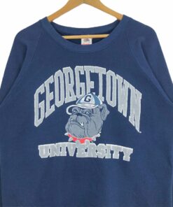 University Georgetown Hoyas Crewneck Sweatshirt Pullover Big Logo Collegiate NCAA Fruit Of The Loom