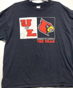 University Of Louisville The Ville Cardinals Logo T-Shirt Reprinted, Uofl Sweatshirt, University of Louisville Sweatshirt