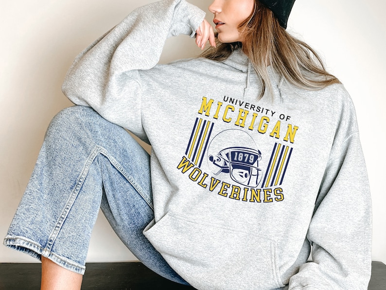 University Of Michigan Sweatshirt, Michigan State Sweatshirt, Michigan Wolwerines Hoodie