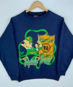 University Of Notre Dame Fighting Irish Vtg Crewneck Sweatshirt Medium Blue Ncaa