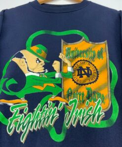 University Of Notre Dame Fighting Irish Vtg Crewneck Sweatshirt Medium Blue Ncaa