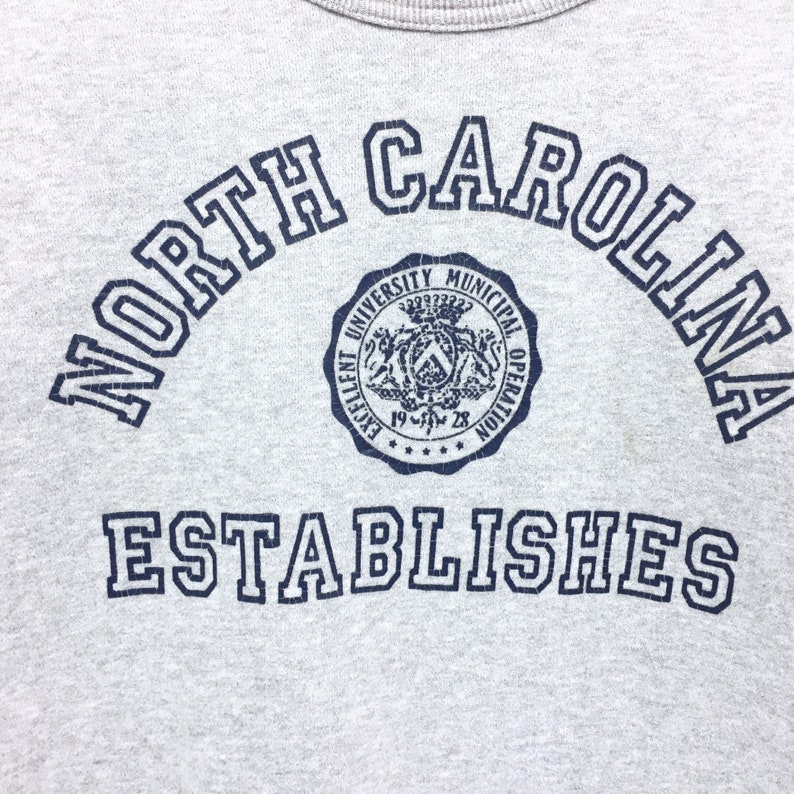 University of North Carolina Sweatshirt Spellout Print North Carolina Pullover Jumper Sweater Crewneck