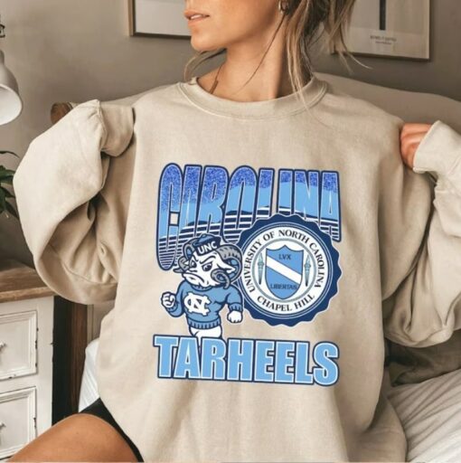University of North Carolina, unc Vintage UNC Tar Heels Mascot Logo Shirt, NCAA UNC Tar Heels Shirt, Vintage 90s, Collegiate Champions