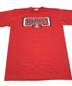 VINTAGE Arizona Wildcats Shirt Red Blue Short Sleeve Tee Perforated