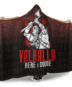 Valhalla Here I Come Viking Hooded Blanket