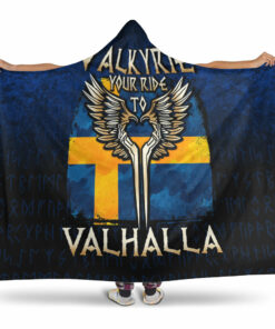 Valkyrie Your Ride to Valhalla Sweden Hooded Blanket