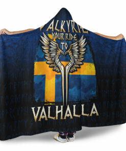 Valkyrie Your Ride to Valhalla Sweden Hooded Blanket