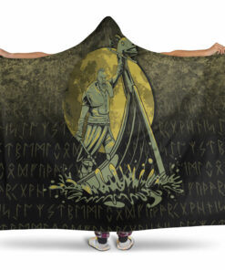 Victory or Valhalla Drakkar Viking Hooded Blanket