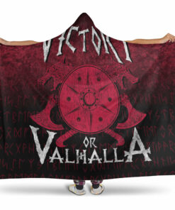 Victory or Valhalla Viking Hooded Blanket