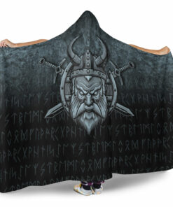Victory or Valhalla Viking Hooded Blanket Gifts Fleece Sherpa Blanket