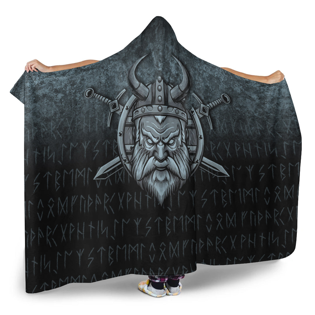 Victory or Valhalla Viking Hooded Blanket Gifts Fleece Sherpa Blanket