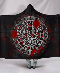 Viking Bear Claws Blood Tattoo Viking Hooded Blanket