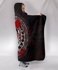 Viking Bear Claws Blood Tattoo Viking Hooded Blanket