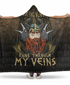 Viking Blood Run Through My Veins Hooded Blanket