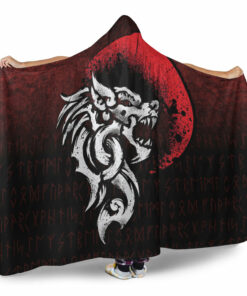 Viking Fenrir Monstrous Wolf Norse Hooded Blanket