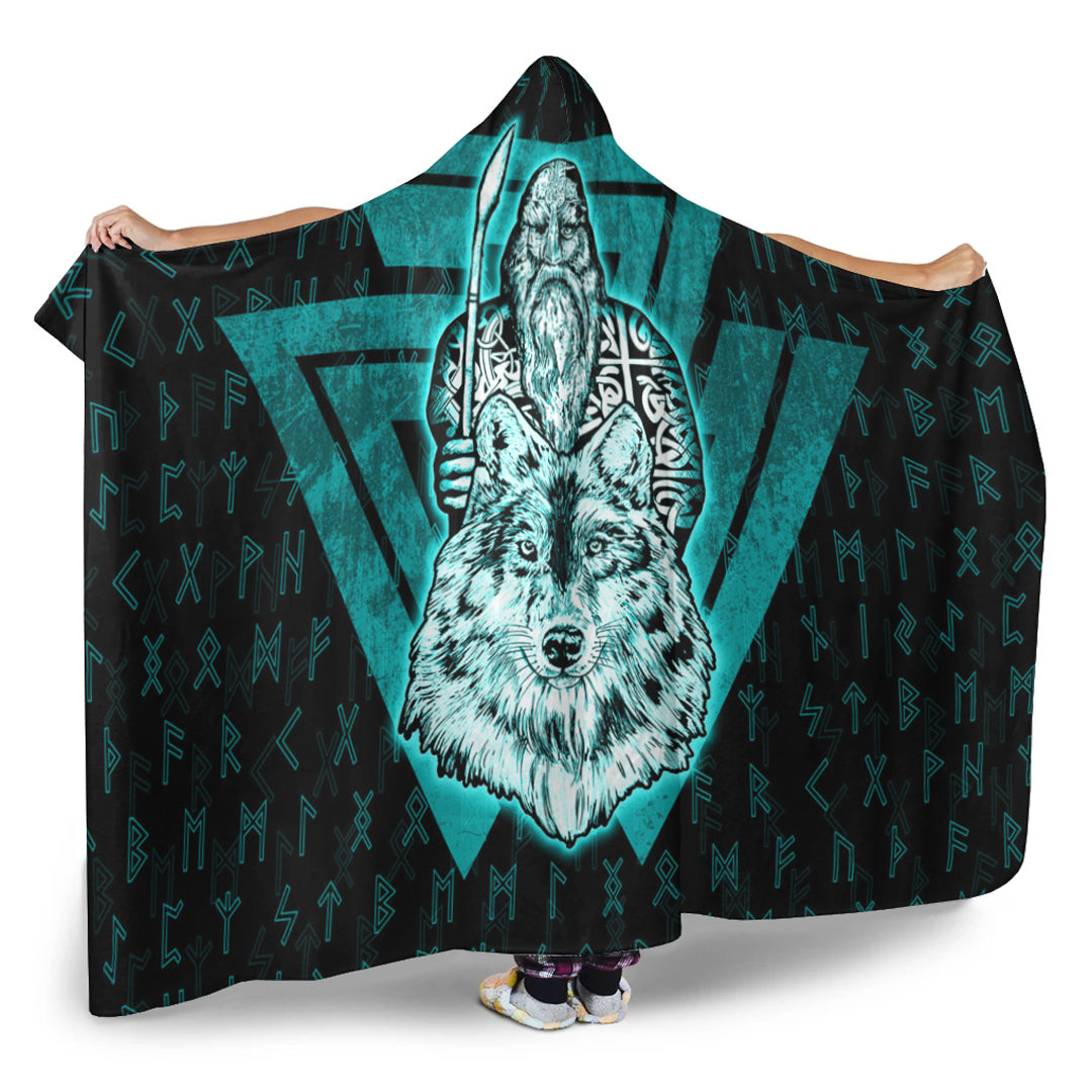 Viking Hooded Blanket Bluefink