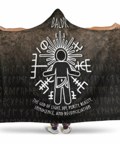 Viking Hooded Blanket, Baldr God Hooded Blanket