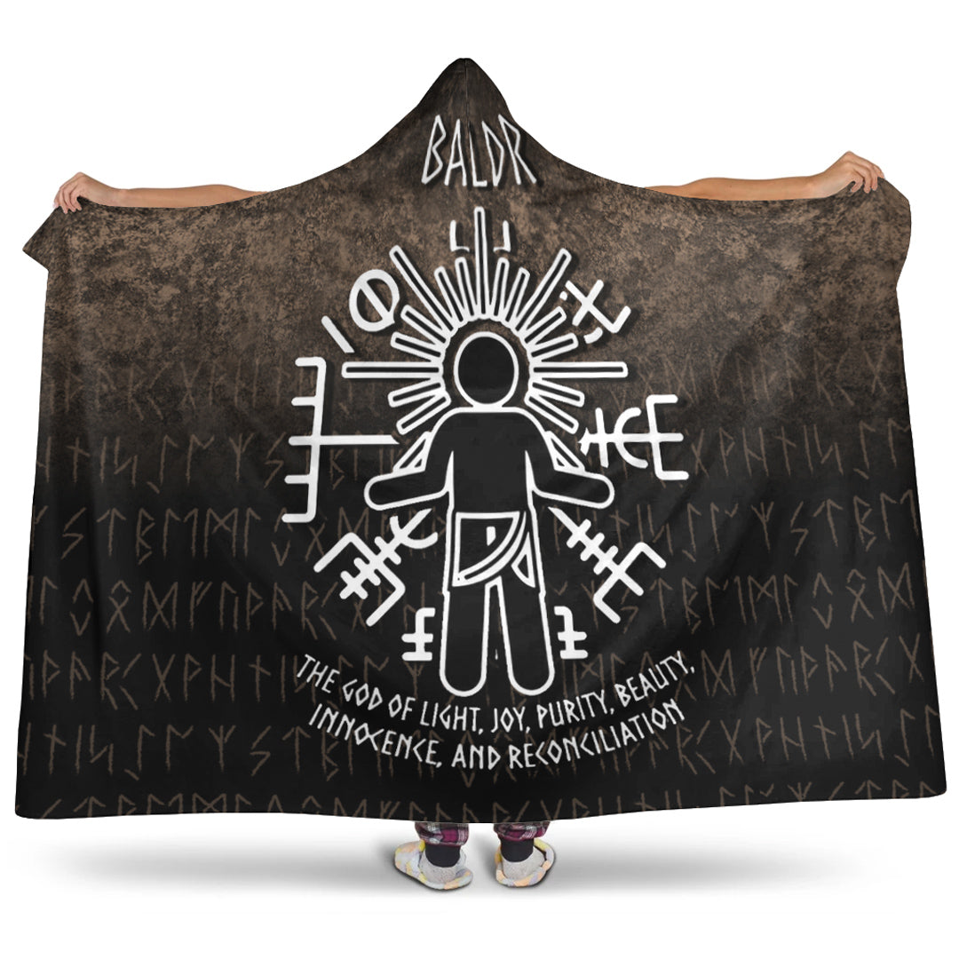 Viking Hooded Blanket, Baldr God Hooded Blanket