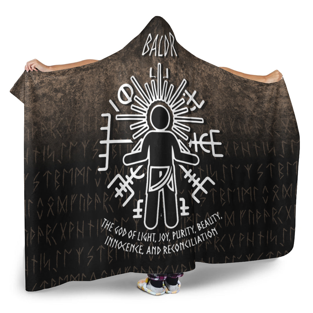 Viking Hooded Blanket, Baldr God Hooded Blanket