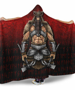 Viking Hooded Blanket, Berserker Viking Warrior Valhalla Hooded Blanket