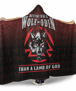 Viking Hooded Blanket, Better To Be Wolf Of Odin Than Lamb Of God Hooded Blanket