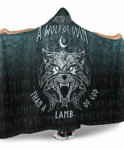 Viking Hooded Blanket, Better To Be Wolf of Odin Hooded Blanket