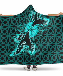 Viking Hooded Blanket, Blue Raven Raven Hooded Blanket