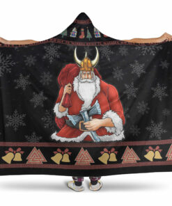Viking Hooded Blanket, Christmas Iceland Santa Hooded Blanket